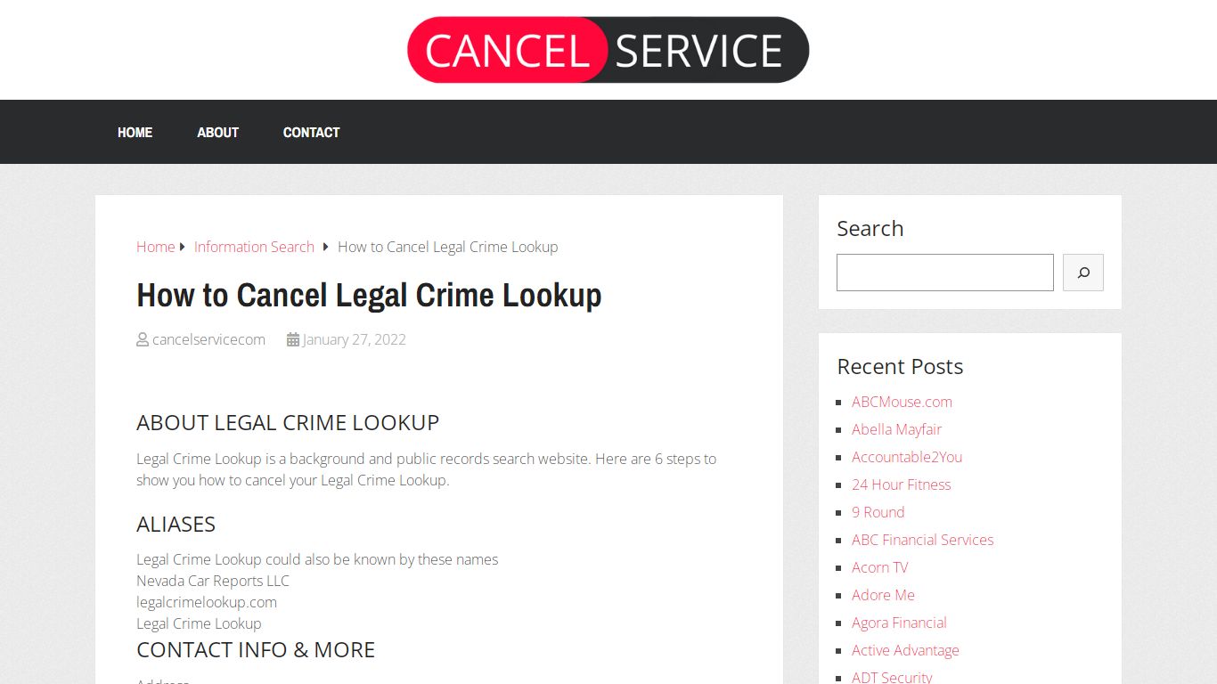 How to Cancel Legal Crime Lookup – Cancel Service